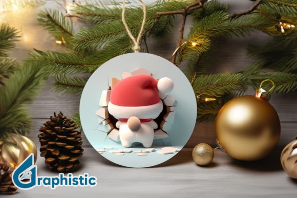 3D Cat Christmas Ornament Back 19: Illustrations for Branding