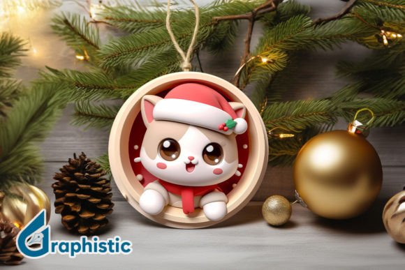 3D Cat Christmas Ornament Front 20: Illustrations Review