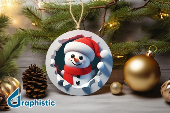 3D Snowman Ornament: Festive Illustrations