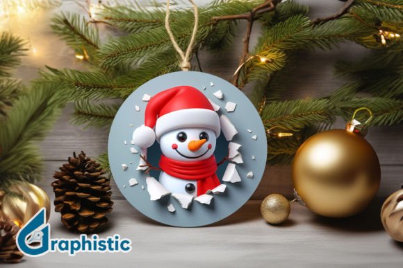 3D Snowman Ornament: Festive Illustrations