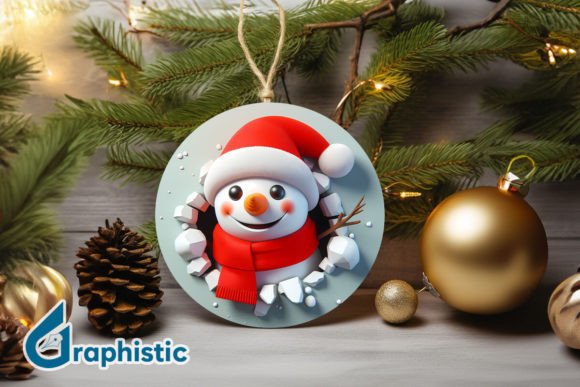 3D Snowman Ornament: Festive Illustrations