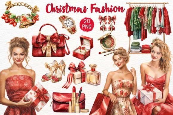 Christmas Fashion Girl Illustrations Review