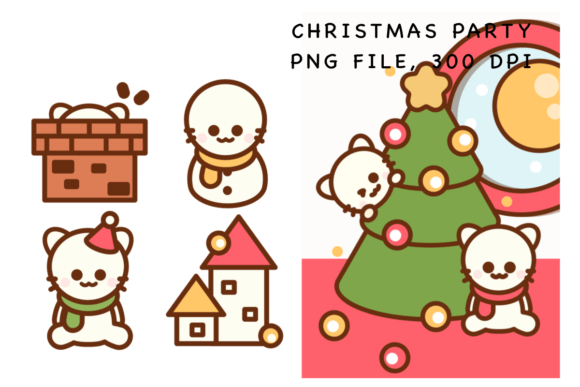 Christmas Party Sticker: Illustrations for Branding