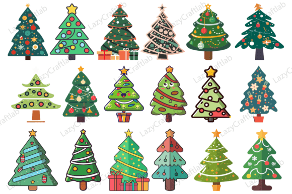 Christmas Trees Vector Bundle: Premium Illustrations