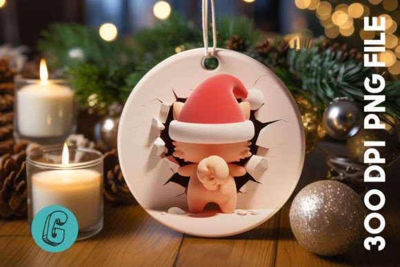 Cute Cat Christmas Ornament Back 17: Illustrations Review