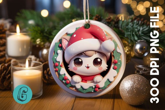 Cute Cat Christmas Ornament Front 06: A Designer’s Review of Holiday Illustrations