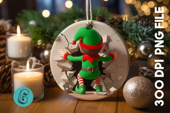 Cute ELF Christmas Ornament B 131 Illustrations Review
