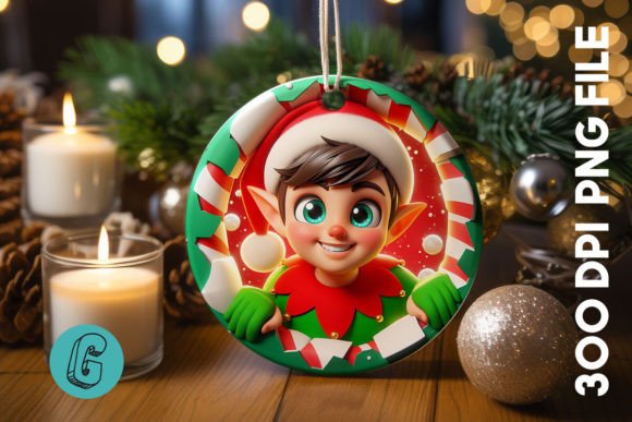 Cute ELF Christmas Ornament F 126 Illustrations Review