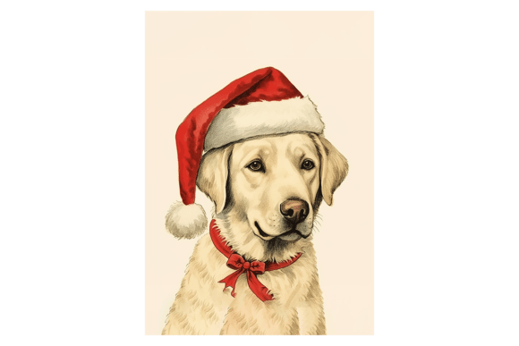 Cute Labrador Christmas Card: Festive Illustrations