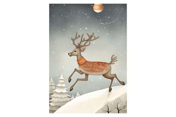 Flying Reindeer Christmas Card Illustrations Review