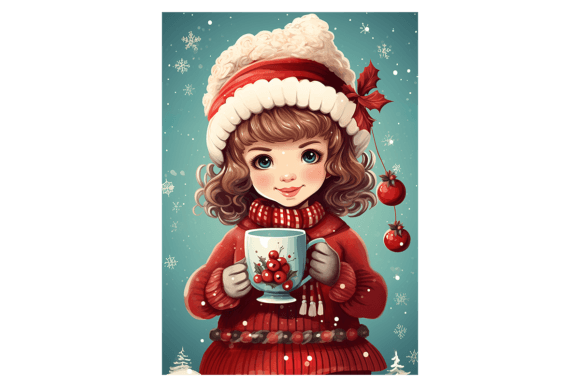 Girl with Hot Cocoa Christmas Card Illustrations Review