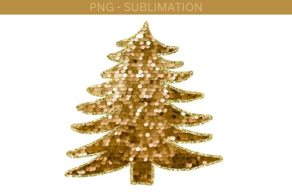Gold Sequin Christmas Tree Design Illustrations Review