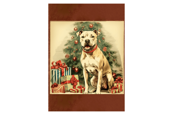 Pit Bull Christmas Card: Festive Illustrations