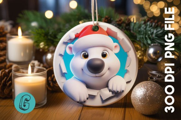 Polar Bear Ornament F 114 Illustrations