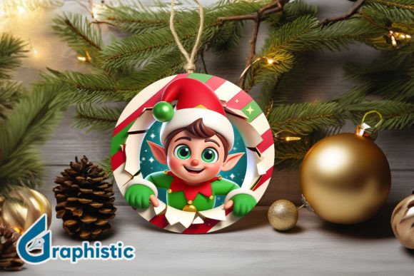 Review: 3D Cute ELF Christmas Ornament F 128 Illustrations