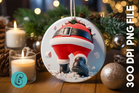 Santa Christmas Ornament Back 77: Top Illustrations