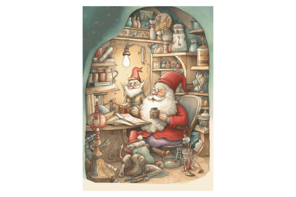Santa s Workshop Christmas Card 1 Illustrations Review