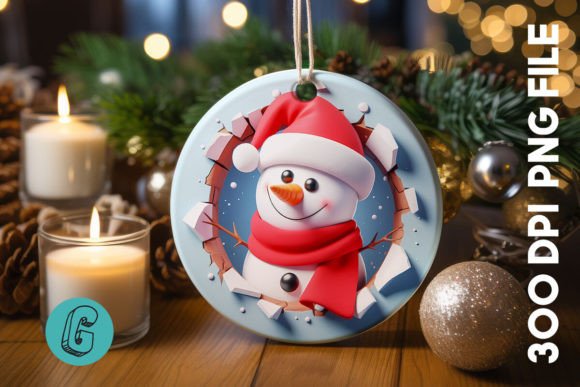 Snowman Christmas Ornament Front 42 Illustrations