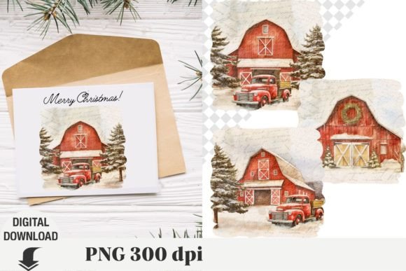 Vintage Christmas Sublimation & Illustrations