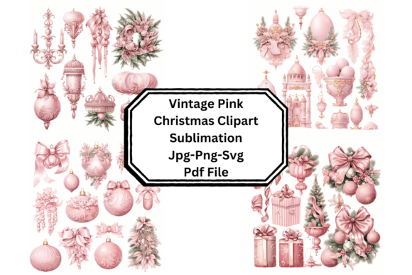 Vintage Pink Christmas Clipart: Illustrations Review